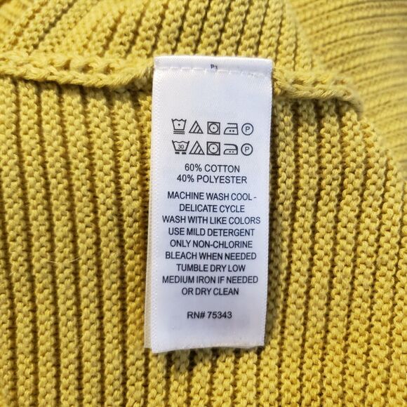 Rachel Zoe Knit Sweater Women's Medium Golden Yellow Long Sleeve V-Neck Tunic - Picture 6 of 9